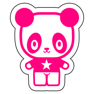 Young Star Panda Sticker (Hot Pink)